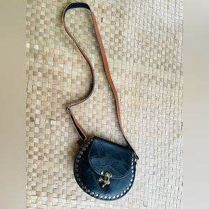 Black leather purse